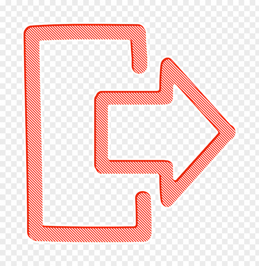 Exit Icon Interface Hand Drawn PNG