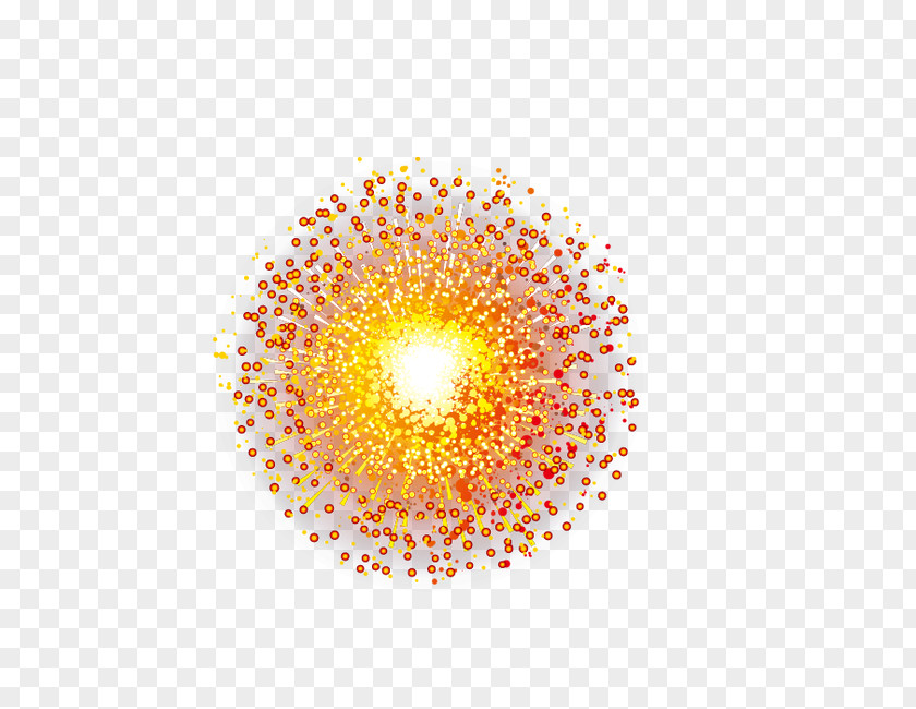 Orange Fireworks Circle Pattern PNG