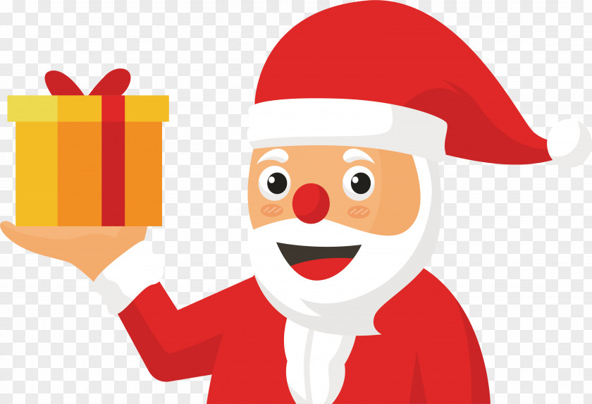 Santa Claus With A Gift Christmas Computer File PNG