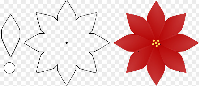 Christmas Poinsettia Pictures Flower Template Clip Art PNG