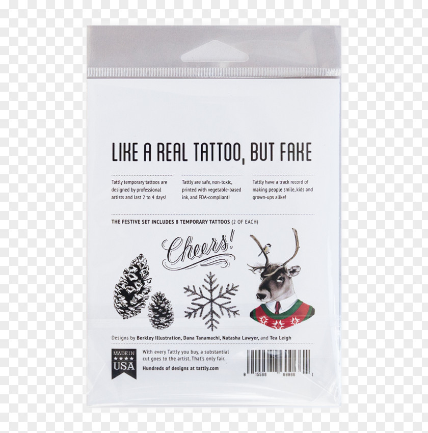 Reindeer Tattly Tattoo Design Paper PNG