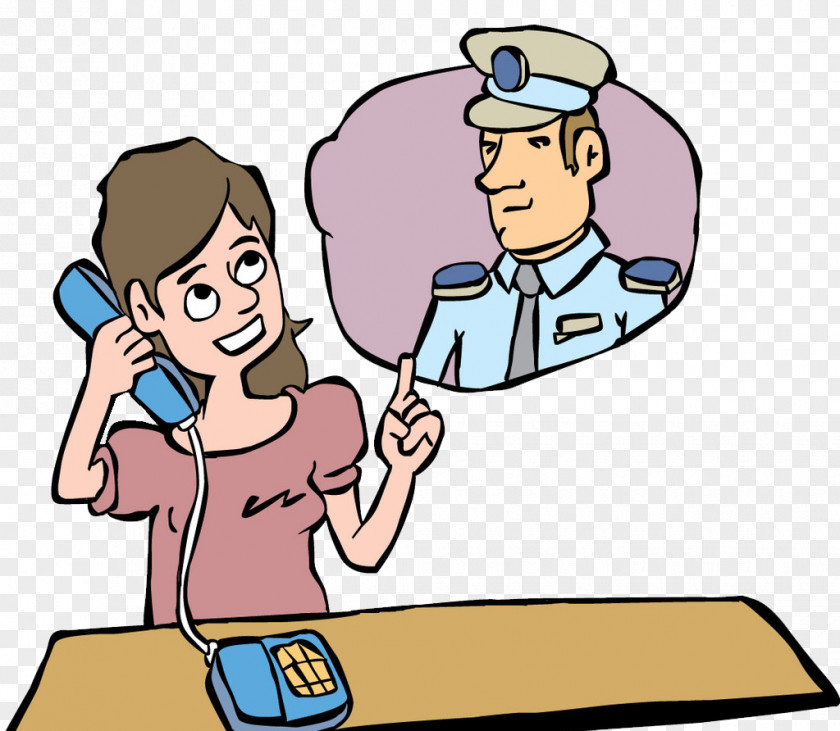 Woman Cartoon Alarm Police Officer Telephone PNG