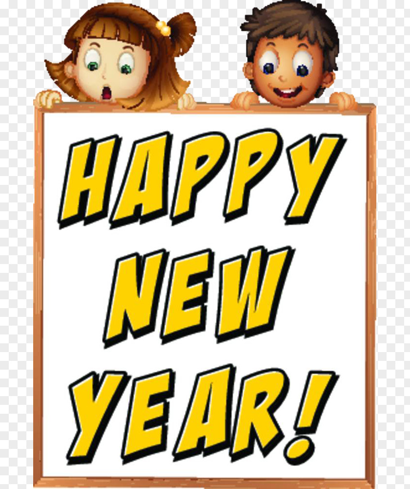 Happy New Year On The Whiteboard! Royalty-free Illustration PNG