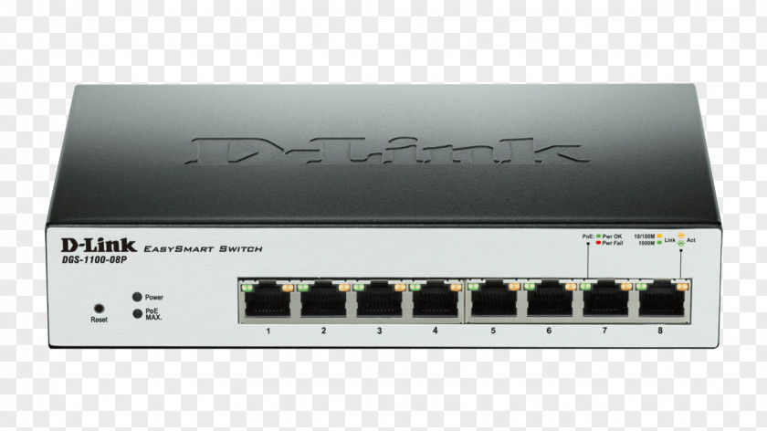Power Over Ethernet D-Link DGS-1100-08 Gigabit Network Switch PNG