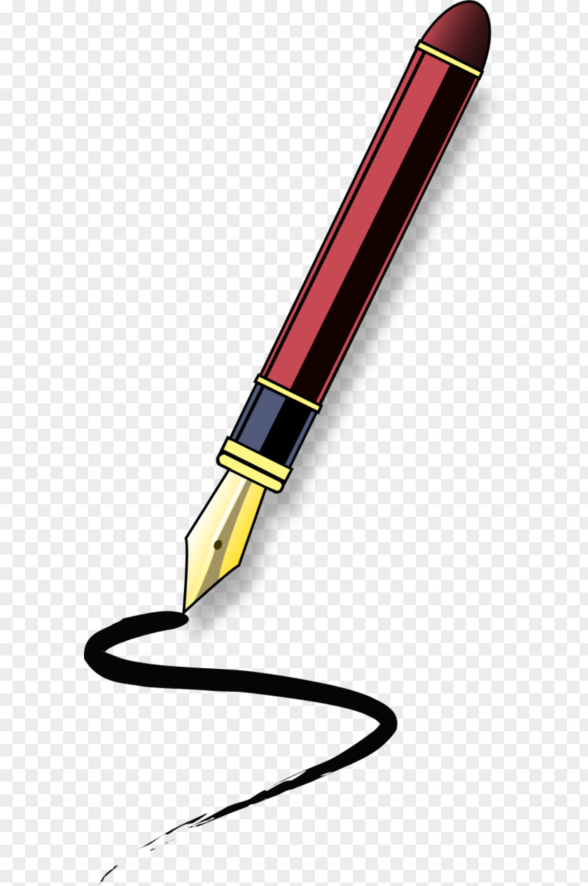 Book And Pencil Clipart Paper Fountain Pen Quill Clip Art PNG