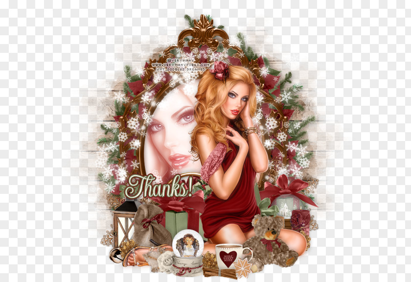 Christmas Ornament Brown Hair PNG