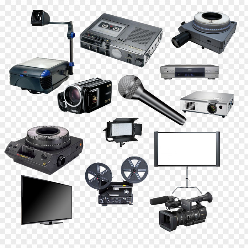 Large Broadcasting Equipment Professional Audiovisual Industry Multimedia Projectors Video Cameras PNG