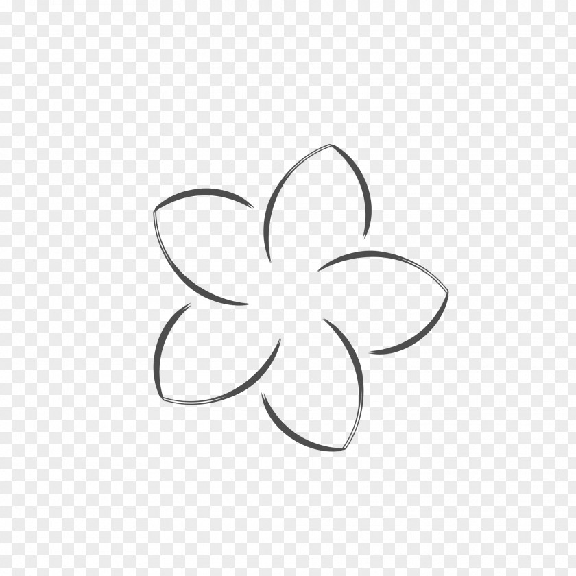 Plumeria Alba White Line Art Point Clip PNG