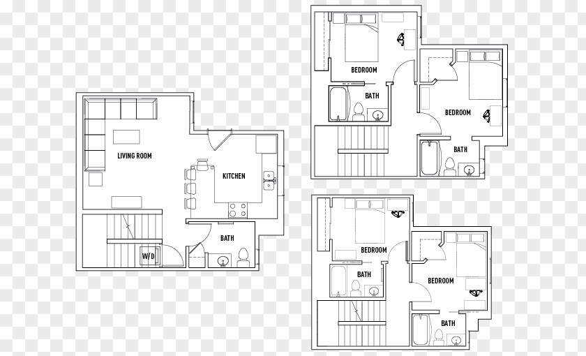 Townhome Bathroom Design Ideas Floor Plan Architecture Product Technical Drawing PNG