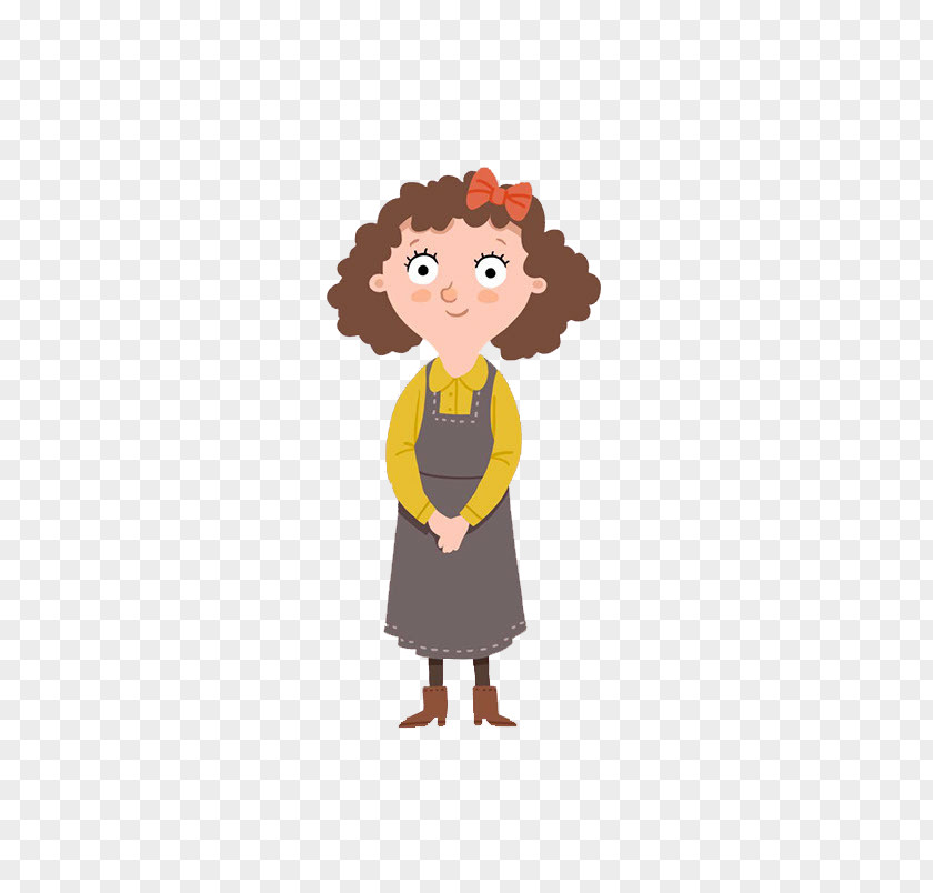 Cartoon Curly Hair Woman Mother Clip Art PNG