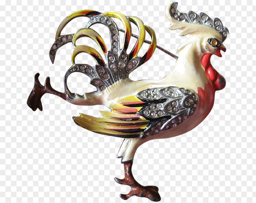 Chicken Rooster Brooch Costume Jewellery PNG