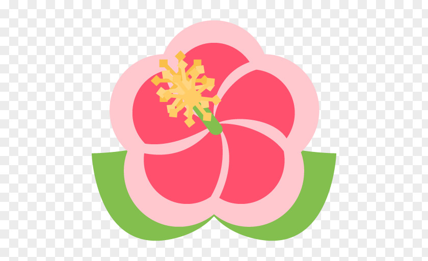 Hibiscus Emoji Flower Emoticon Symbol Sticker PNG