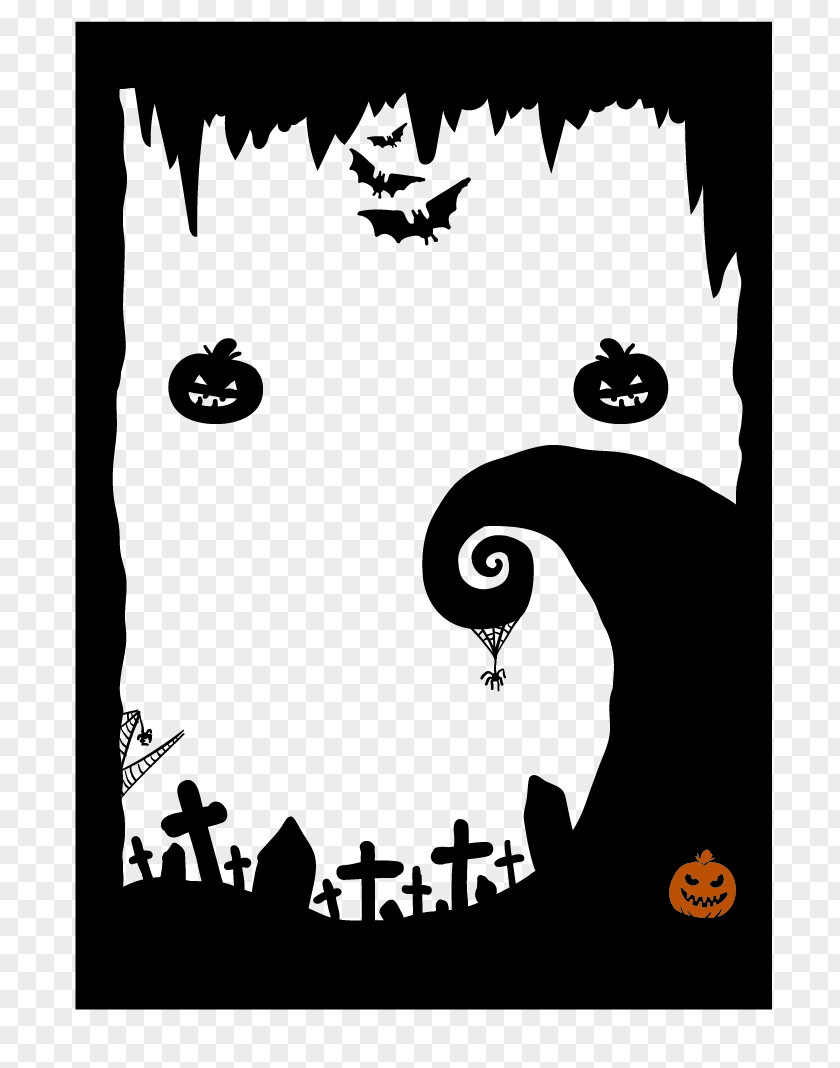 Vector Halloween Frame Wedding Invitation Costume Party Poster PNG