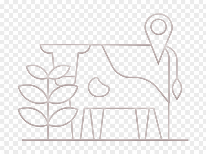 Blackandwhite Rectangle Agriculture Icon Animal Farming PNG