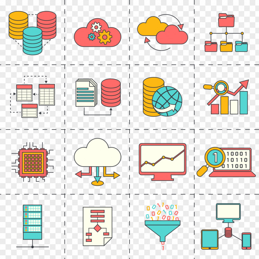 Business Linear Icon Data Analysis Big Analytics PNG