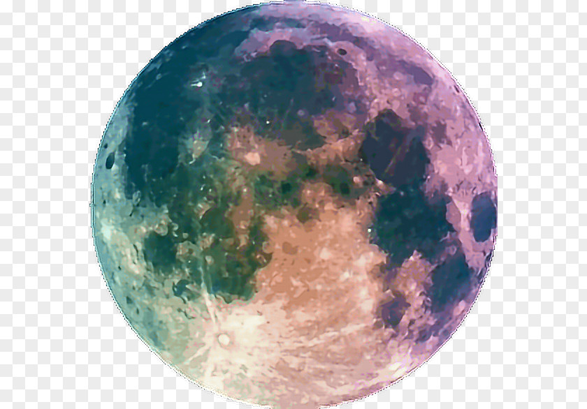 Moon Supermoon Full Lunar Phase Blue PNG