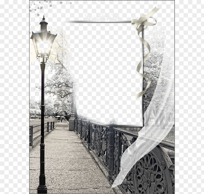 Roadside Freehand Cartoon Frame Background Street Light Picture PNG