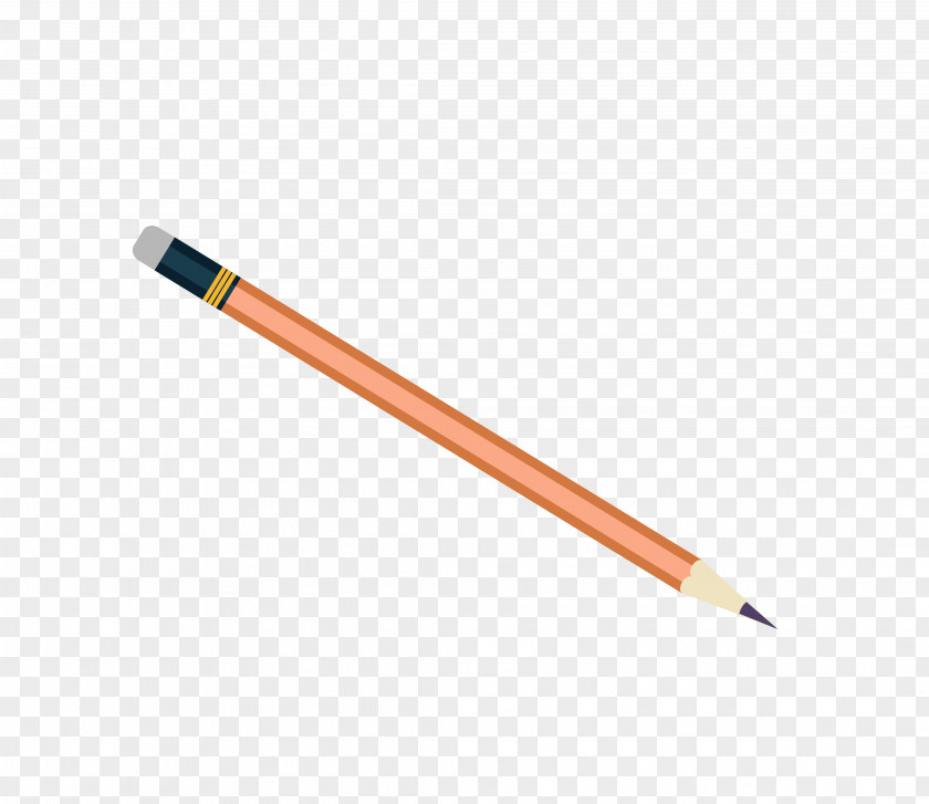 An Orange Ribbon Pencil Eraser Angle PNG