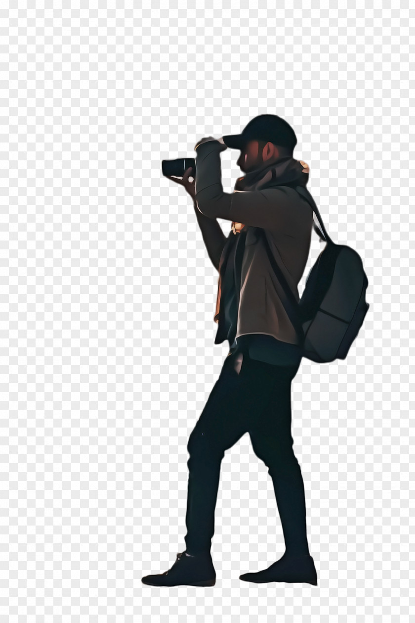 Camera Operator Standing Silhouette PNG