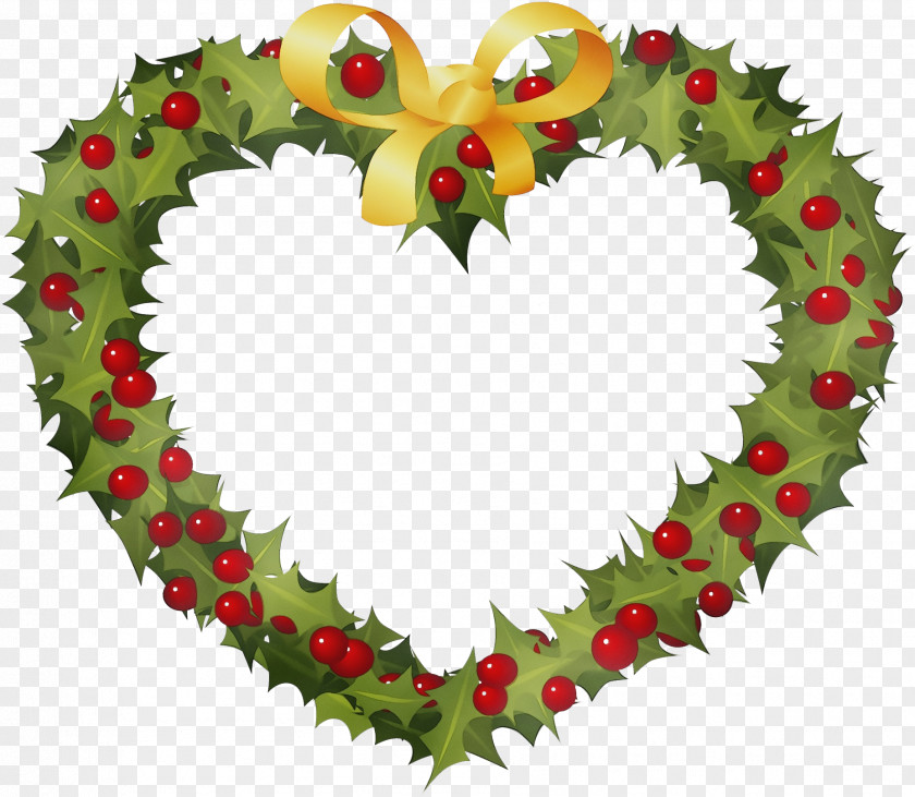 Christmas Ornament Wreath Leaf Heart Day PNG