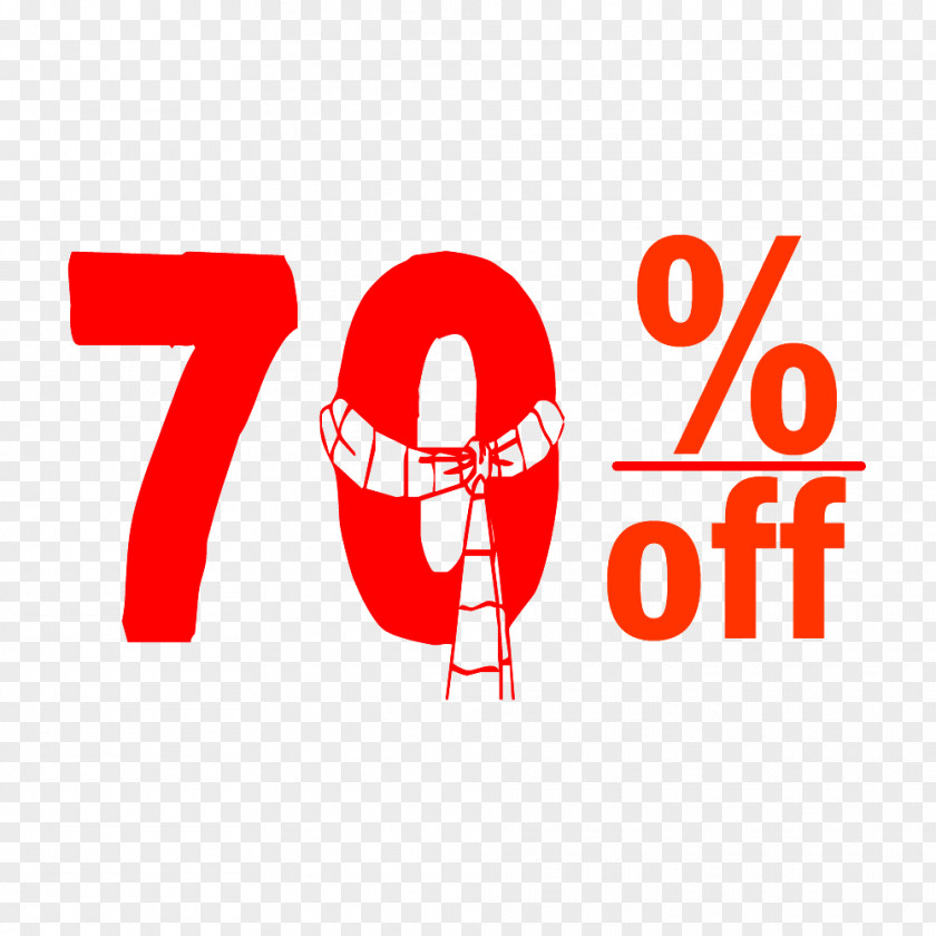 Christmas 70% Discount Tag. PNG