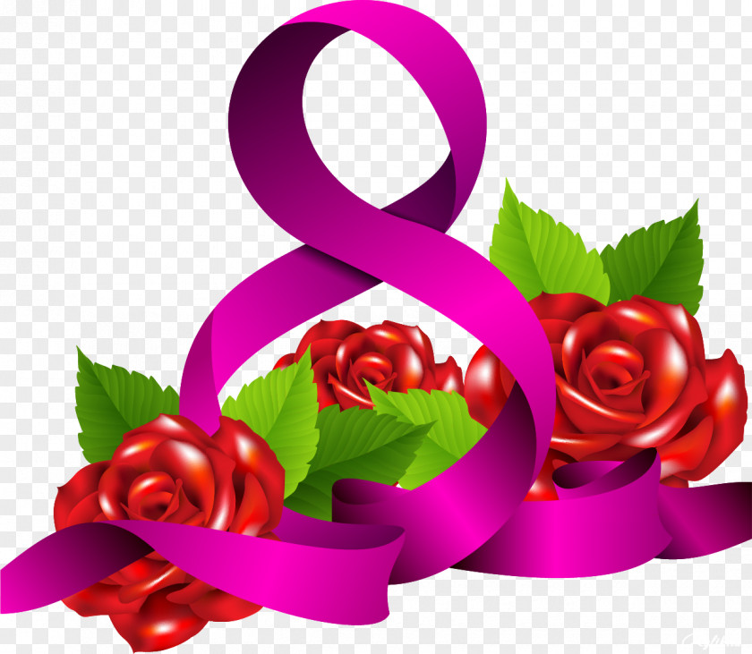 March 8 International Women's Day Clip Art PNG