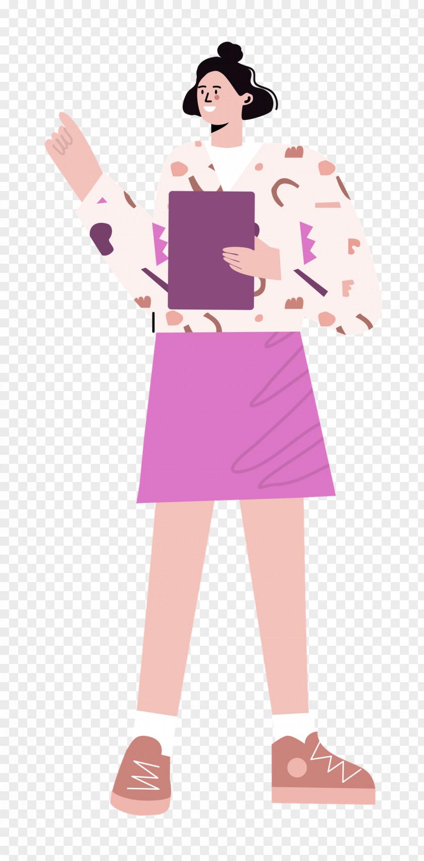 Standing Skirt Woman PNG