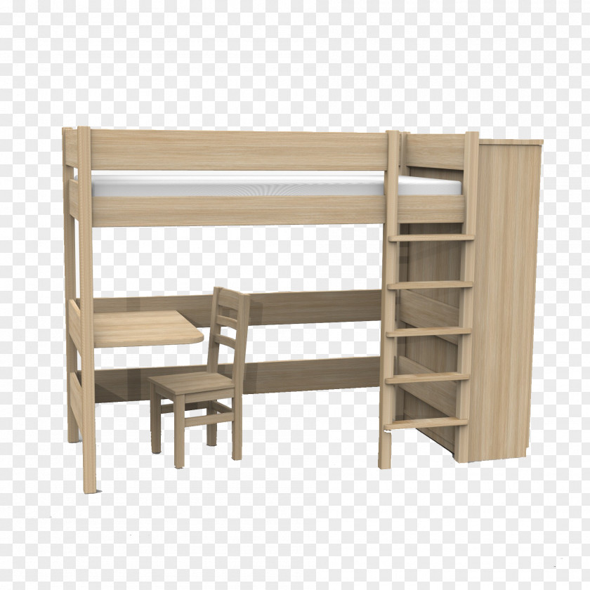 A Simple Wooden Bed With Dormitory Bunk Mattress Bedroom PNG
