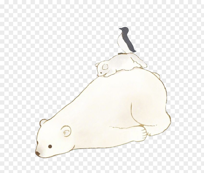 Cartoon Polar Bear Dog Material PNG