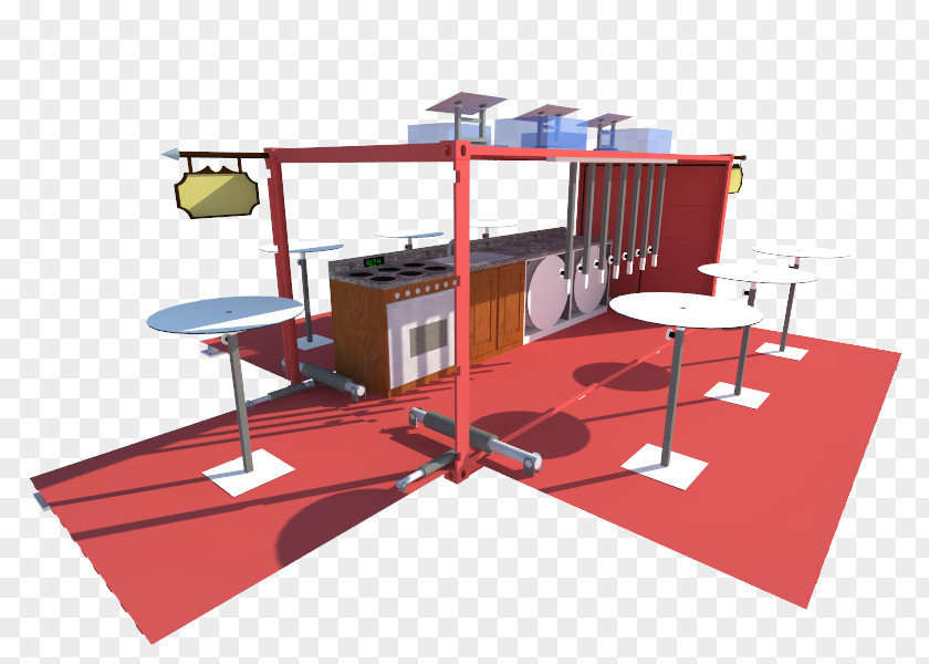Container Truck Cafe Restaurant Shipping Table PNG