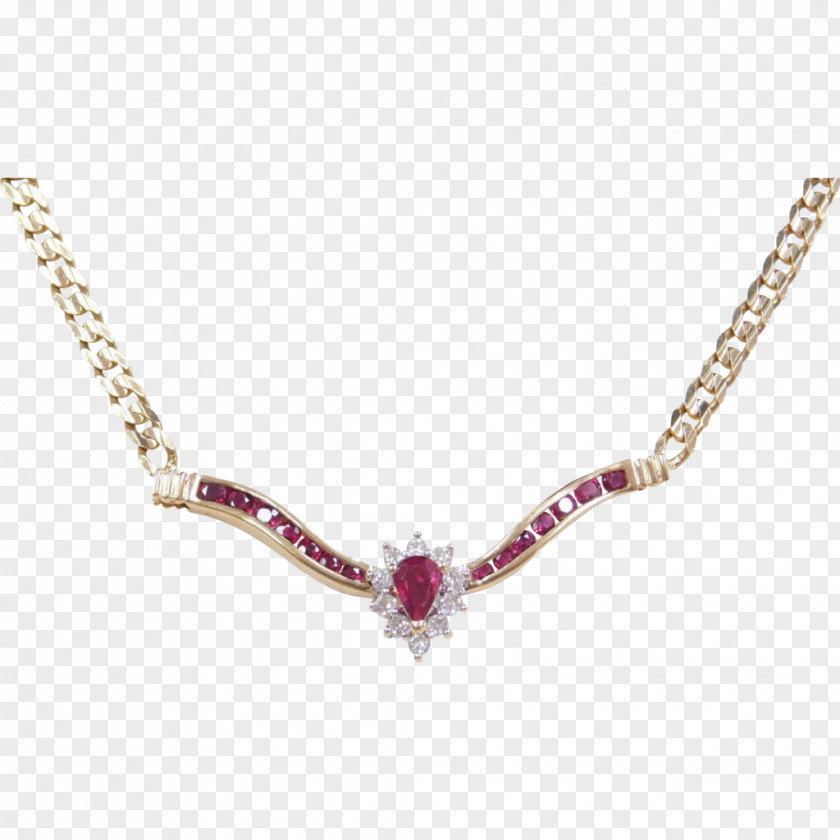 Necklace Gold Jewellery Estate Jewelry Ruby PNG