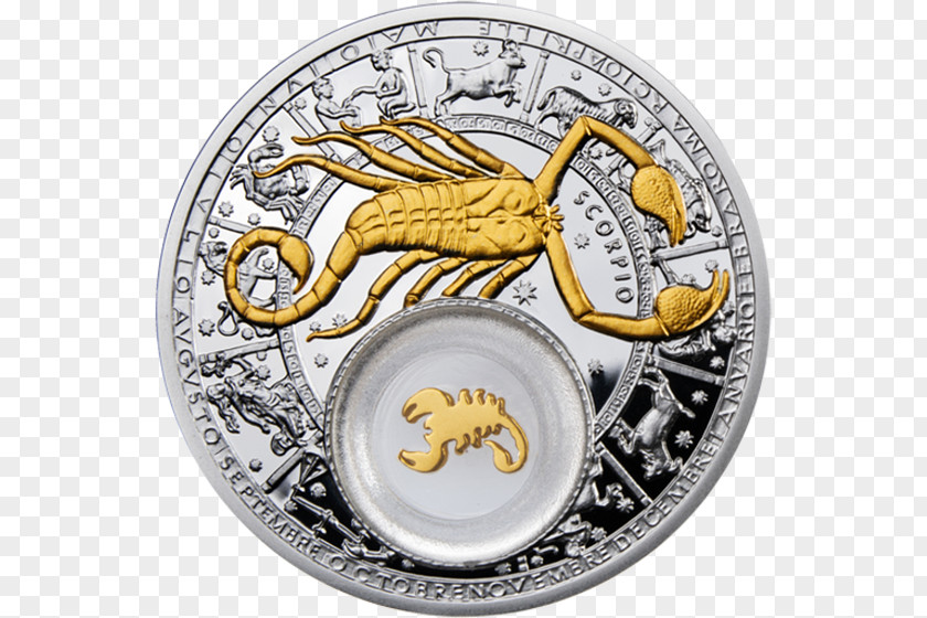 Silver Coin Zodiac Gold PNG