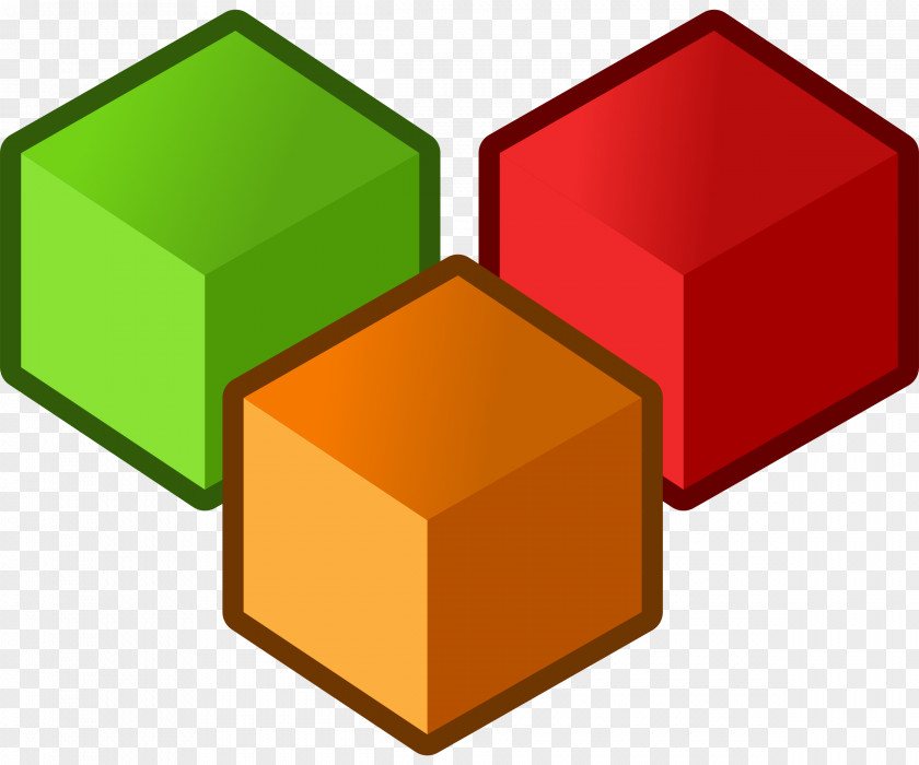 Colored Squares Cube Shape Clip Art PNG