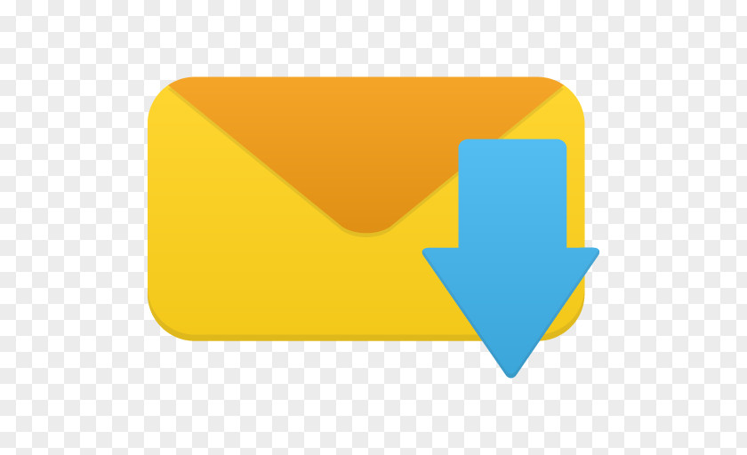 Email Receive Angle Yellow Orange PNG
