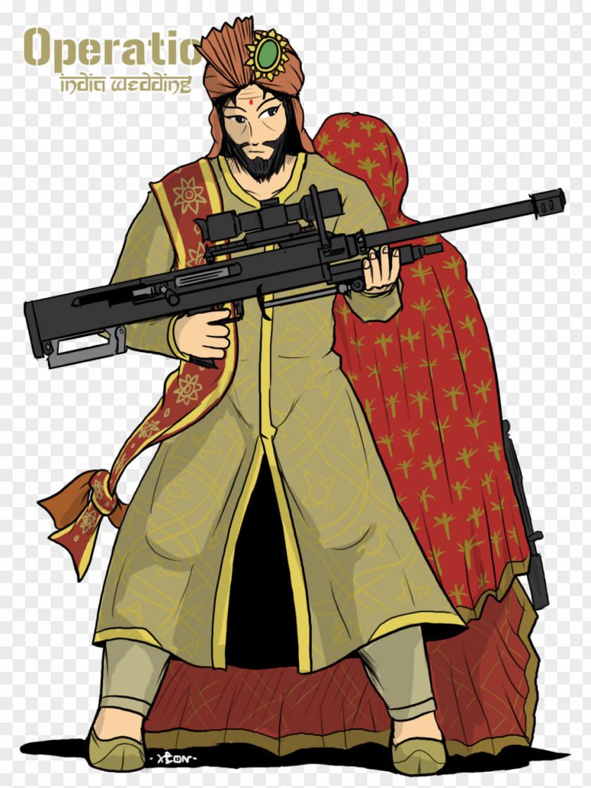 Indian Bride And Groom Character Gun Profession Mercenary Militia PNG