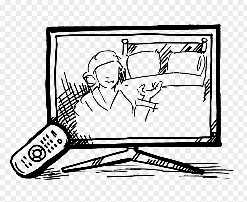Television Drawing Monochrome PNG