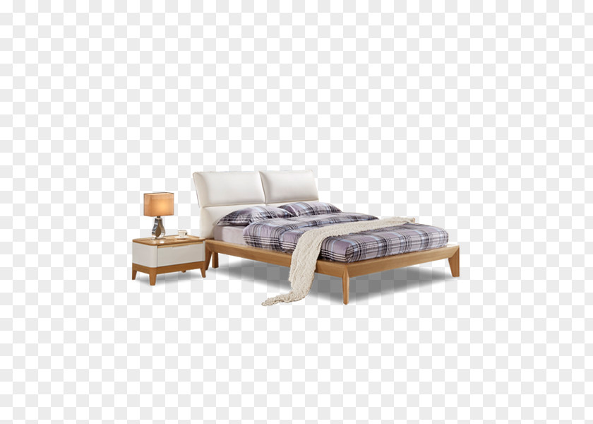 Wood Bed Frame Table Nightstand Furniture PNG