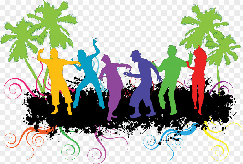 Zumba Silhouette Dance Party Clip Art PNG