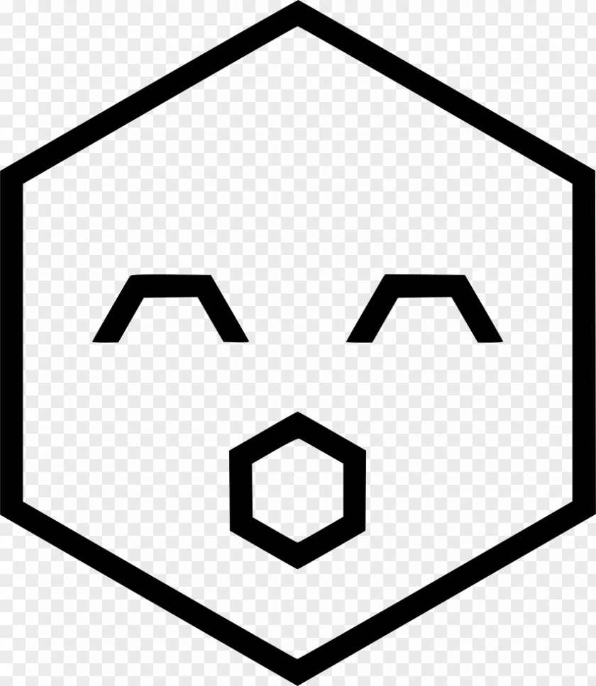 Annoyed Outline Hexagon Clip Art PNG