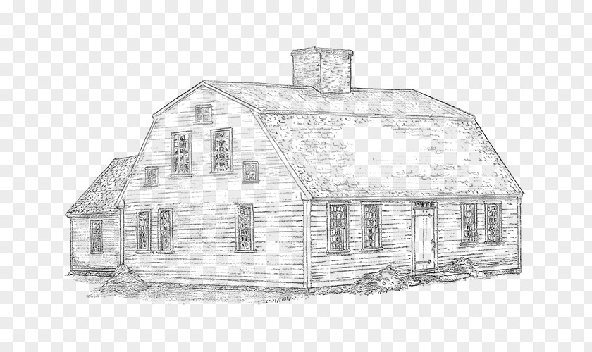 House Cottage Barn Log Cabin Sketch PNG