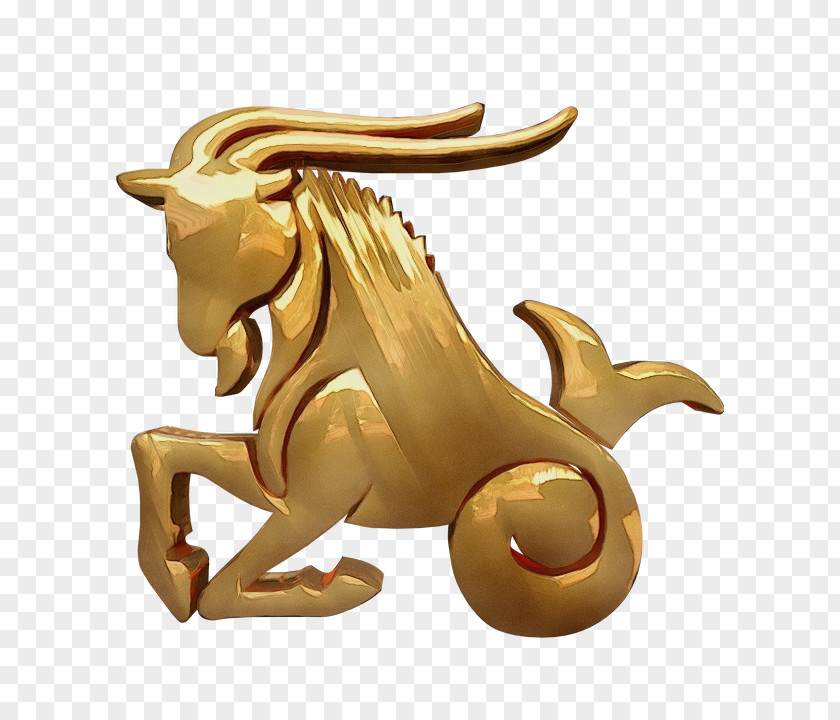 Mythical Creature Horse Brass Animal Figure Metal Gold Figurine PNG