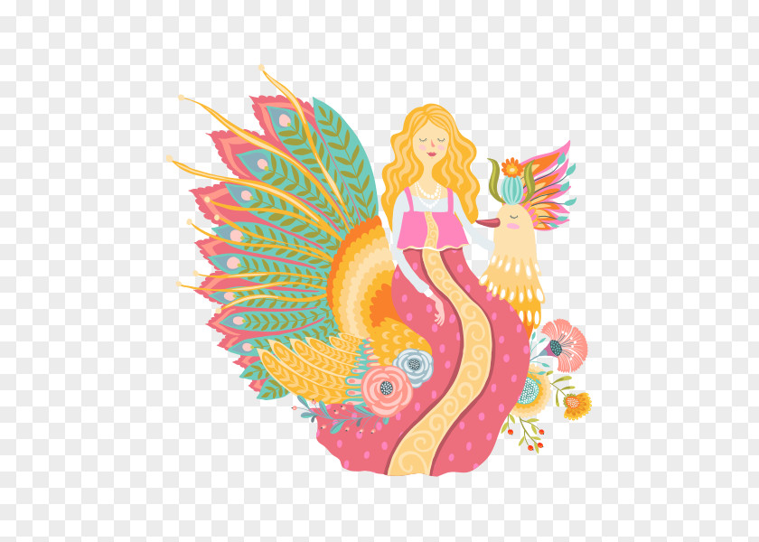 Peacock Princess Peafowl Illustration PNG