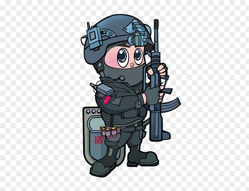 Cartoon China Special Police Illustration PNG