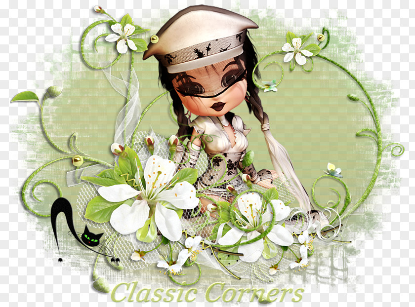 Classical Corner Floral Design Diary Clip Art PNG