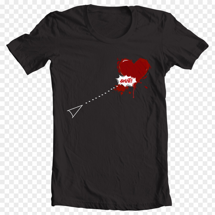 Heart Attack Printed T-shirt Top Sleeve PNG