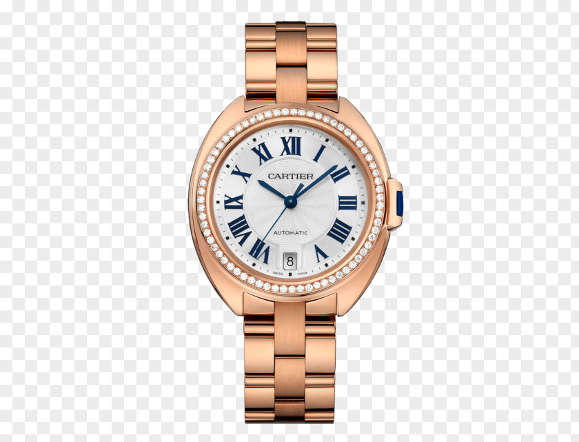 Watches Cartier Rose Gold Mechanical Watch Female Form Watchmaker Bracelet Luxury Goods Automatic PNG