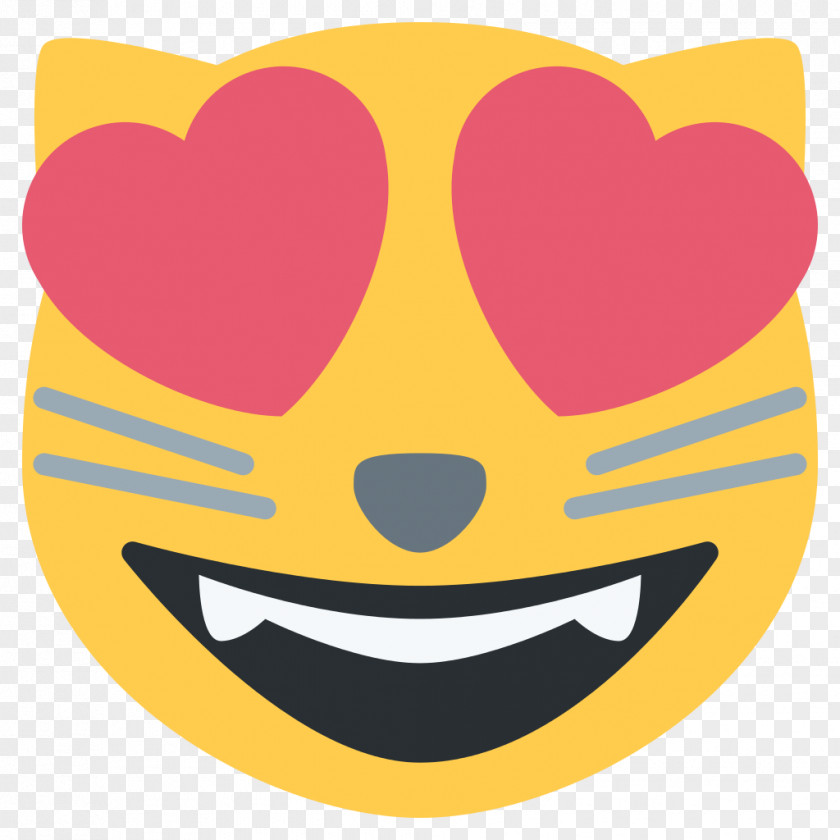 Emoji Face Cat Heart Felidae Kitten PNG