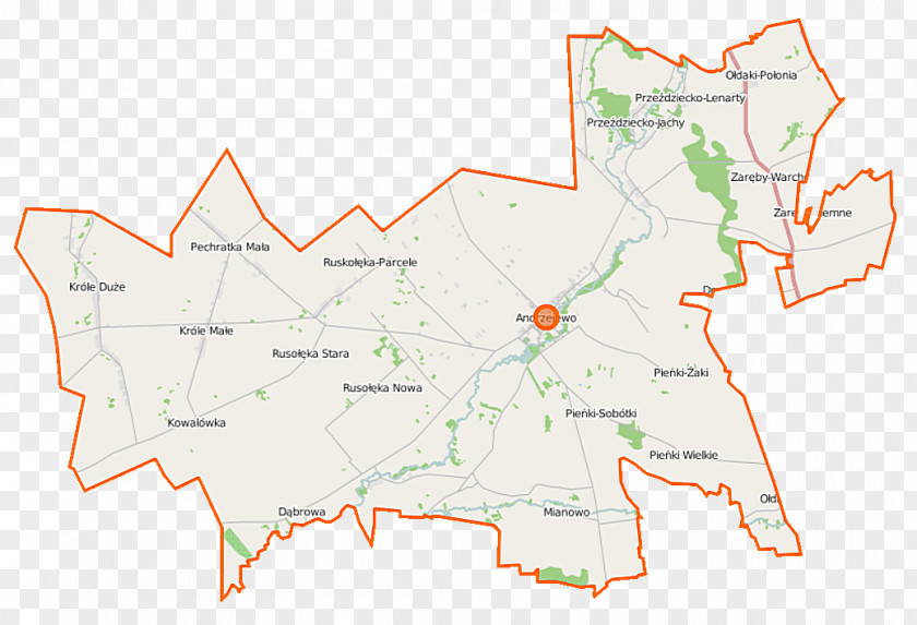 Map Zaręby-Warchoły Przeździecko-Grzymki Mianowo, Ostrów Mazowiecka County Ruskołęka-Parcele Andrzejewo, Masovian Voivodeship PNG