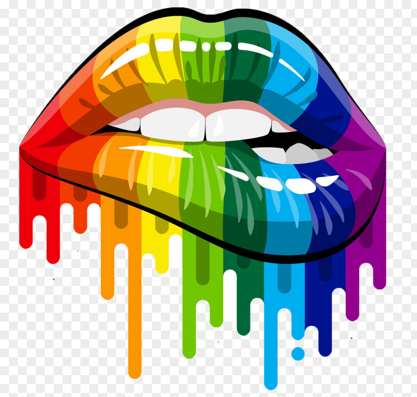 Rainbow Lip Decal PNG