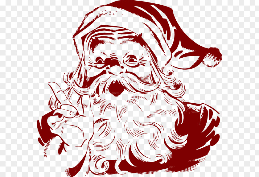 Secret Santa Cliparts Claus Christmas Black And White Clip Art PNG